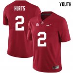 NCAA Youth Alabama Crimson Tide #2 Jalen Hurts Stitched College Nike Authentic Crimson Football Jersey MS17A03QM